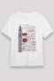 London Themed Drawing Printed T-Shirt