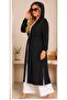 Plus Size Sandy Slit Stylish Long Belted Cardigan