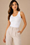 Women's 2-Piece Thick Strap Bamboo Breathable Flexible Undershirt Black-White - 5