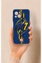 Reeder S23 Pro Max Compatible Yellow Navy Blue Ivy Patterned Silicone Case