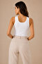 Women's 2-Piece Thick Strap Bamboo Breathable Flexible Undershirt Black-White - 7
