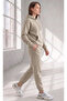 Women's 3 Thread Winter Thick Fleece Lined Sweatpants Set with Kangaroo Pockets - 3