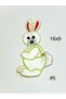 Rabbit Patterned Applique for Children's Clothing / 10 Pieces / 16X9 cm / Model # 5 - 2