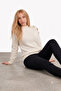 Women's Shellfish Starfish Detailed Crew Neck Knitwear Sweater Ecru - 7