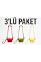 Polina Mini Women's Crossbody Bag 3-Pack - Red/Matcha/Yellow