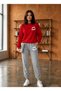 Zero Collar Sweat Suit 2-Piece Combination Winter Shardooned Pattern Plus Printed Women's / Men's Unisex Model