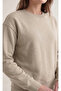 Women's Three Thread Crew Neck Top and Bottom Cotton Puff Fabric Tracksuit Set - 6
