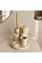 Beige Marble Seven-Piece Bathroom Set with Metal Fittings - 3