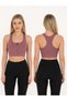 Women's Zippered Sports Bustier with Cross Back Support Fitness Yoga Pilates Crop Top - 3