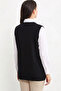 Zippered Wool Knitwear Vest with Embroidery Detail - Black - 6