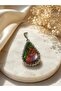 Alpaca German Silver Framed Handmade Colorful Natural Stone Look Drop Pendant with a Steel Tarnish-Resistant Chain. - 3