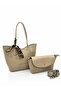 Women's Premium Hand & Shoulder Bag with Inner Bag and Adjustable Strap, Detailed with Scarf Decoration. Size: 32 X 24 cm - 7