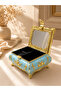 Mirrored Jewelry Box Gold Embellished Decorative Jewelry Box with Compartments - 4