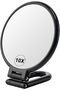 Double Sided Magnifying Mirror 1X/10X, Foldable Black Travel Makeup Mirror – Adjustable Rotation Stand, Multi-Use Hand/Hanging/Desk Vanity Mirror