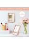 Wave Shaped Tabletop Makeup Mirror,Portable Folding Vanity Mirror for Standing or Hanging,17.7 x 13.7 cm,Pink - 7