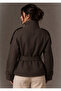 High Collar Cashmere Trench Coat Jacket - 2