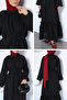 Self-patterned waist-tied hijab dress - 3
