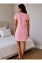 Women's Short Sleeve Patterned Nightgown Tunic - 2