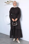 Self-patterned waist-tied hijab dress - 5