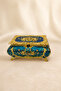 Mirrored Jewelry Box Gold Embellished Decorative Jewelry Box with Compartments