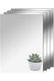 HD Adhesive Mirror 4 Pieces No Glass Tiles A4 Self-Adhesive Sheets Flexible Film Acrylic Wall Decoration (29 x 21 cm)