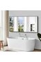 VPARTY 36x72 inch Bathroom Mirror,Black Rectangle Mirror,Wall Mounted Bathroom Frame Vanity Mirror with Square Corner for Bedroom Living Room, Entryway Hangs Horizontal (Black-Square Corner, 90x180cm) - 3