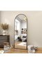 SLEEPHEAD® Arched Full Length Mirror, Hanging Vertical Or Inclined Floor Mirror (With Bracket), Full Body Mirror, Bedroom Mirror, Wall Mounted Mirror, Aluminum Alloy Frame (Black 150 * 40)