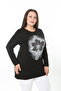 Printed Stone-Embellished Lycra Viscose Plus Size Tunic - 3