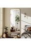 VooBang Round Corner Mirror Full Length, 165 x 60 cm Floor Mirror with Stand, Matte Aluminum Alloy Frame Full Body Mirror, Standing Hanging or Leaning for Bedroom and Living Room,Gold - 3