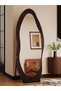 160x60CM Wavy Floor Mirror Full Length Mirror, Large Floor Mirrors with Stand Wooden Floor Mirror Leaning/Hanging Full Body Mirror for Bedroom Living Room (Irregular-Black, 160x60cm (63x24")) - 3
