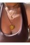 Leather Cord Steel Sun Pendant - 2