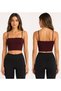Women's Sports Bustier Thin Straps Ribbed Crop Bustier Flexible Seamless Casual Tank Top