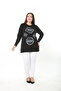 Printed Stone-Embellished Lycra Viscose Plus Size Tunic - 8