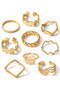 9-Piece Combination Gold Ring Set - 3