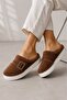 Women's Tan Buckle Plush Winter House Slippers Dowry Slippers Gift Slippers Stc1327 - 2