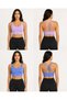 Women's Cross-Back Multi-Strap Sports Bustier Fitness Pilates Crop Top - 3
