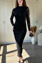 Drapeli Jacquard Sleeve Detailed Glitter Tulle Dress - 5