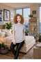 Women's Gray Short Sleeve Cotton Crew Neck Combed Cotton Tunic-Undershirt Ysf-1 - 3