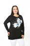 Women's Printed Stone-Embellished Lycra Viscose Plus Size Tunic - 4