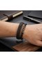 2-Piece Combination Men's Bracelet Set, Black Leather and Natural Stone Detailed Jewelry - 2