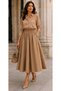 Gabardine Skirt with Hidden Pockets, Plaid Pattern, Elastic Waist, 90 cm Length, Midi Flawed Skirt