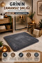 Gray Bath Mat Soft Non-Slip Base Water Absorbent Machine Washable Home Floor Mat 40X60Cm - 4