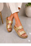 Women's Buckle-Hologram-Silvery Comfort Sole Slippers - 2