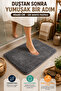 Gray Bath Mat Soft Non-Slip Base Water Absorbent Machine Washable Home Floor Mat 40X60Cm - 2
