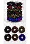 Retro Women's Ethnic Patterned Large Size Rubber Buckle Set of 6 - 2
