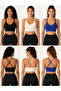 Women's V-Neck Double Straps Cross Back Sports Bustier Crop Top - 2