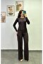 Front Ironed High Waist Wide Leg Cotton Fabric Trousers