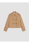 Vizyon New Season Beige Shirt Collar Oversize Women's Trench Coat - 7