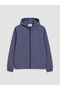 Xside Navy Blue Relax Fit Hooded Gabardine Men's Coat - 5