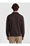 Lcw vision brown polo collar men's sweatshirt - 4